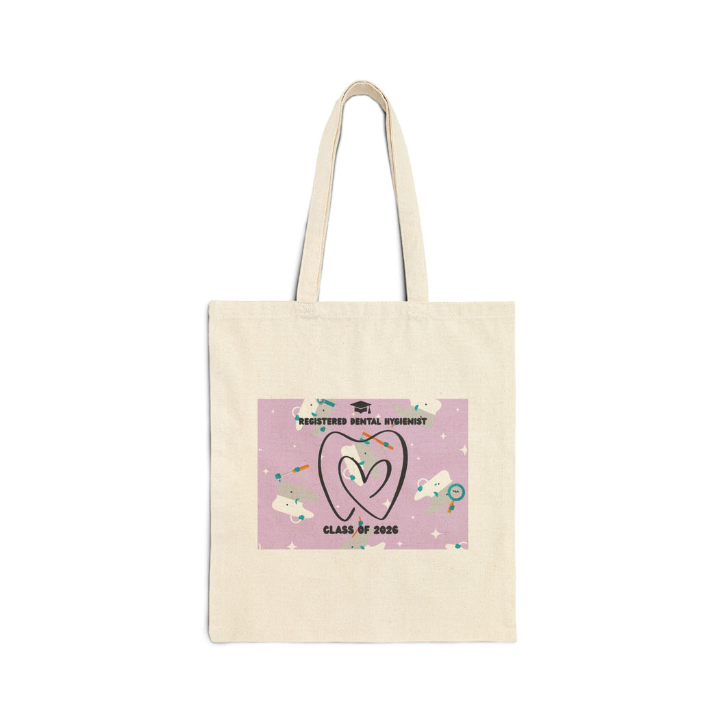 Whimsical Cotton Canvas Tote Bag – Class of 2026 RDH Graduates